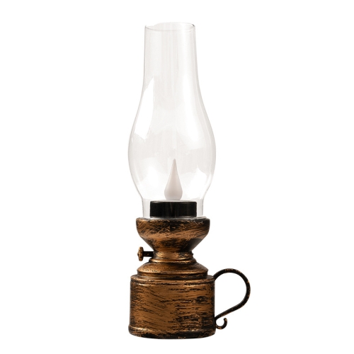

Retro Luminous Kerosene Lamp Christmas Simulation Oil Lamp Decoration, Spec: Water-drop (Bronze)