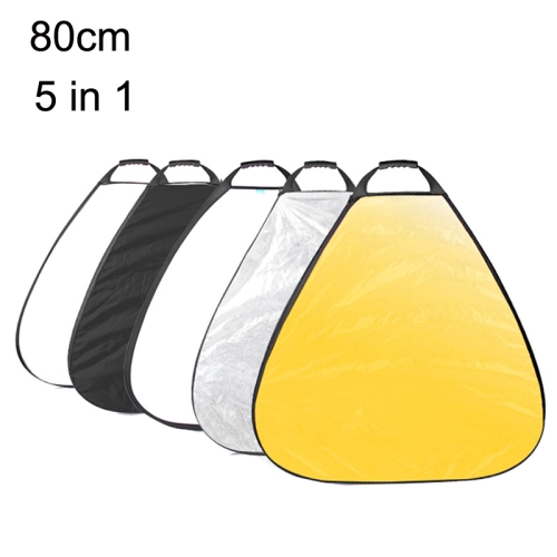 

Selens 5 In 1 (Gold / Silver / White / Black / Soft Light) Folding Reflector Board, Size: 80cm Triangle