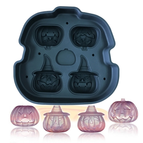 

W1532 Pumpkin Ice Cream Silicone Ice Grid Mold Chocolate Whiskey Ice Cubes Ice Hockey(Black)