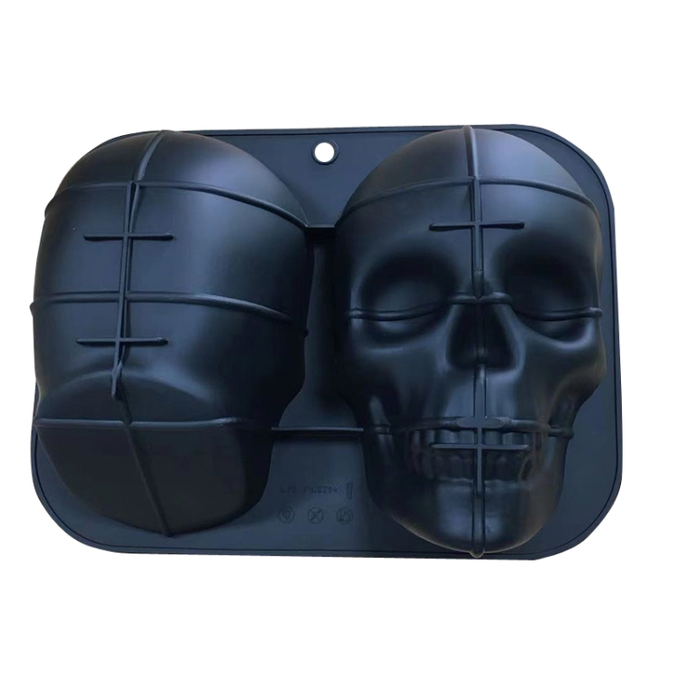 

FL1225DD Silicone Barbecue Bakery Mold Skull Birthday Cake Baking Mold, Style: Black
