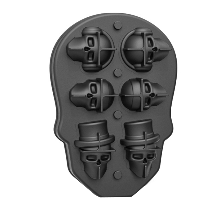 

FL1225DD Silicone Barbecue Bakery Mold Skull Birthday Cake Baking Mold, Style: 6 Even