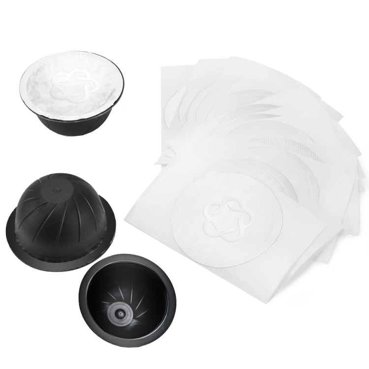 

ICafilas Coffee Capsule Shell For Nespresso Vertuo Plus ENV 135/Vertuo ENV 150/BNV450WHT1BUC1, Color: 3 Black Cups+60 Aluminum Foil