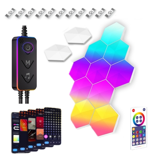 

12pcs / Set Gaming Ambient Light Smart Chiclet Backdrop Quantum Wall Light, Versions: Bluetooth