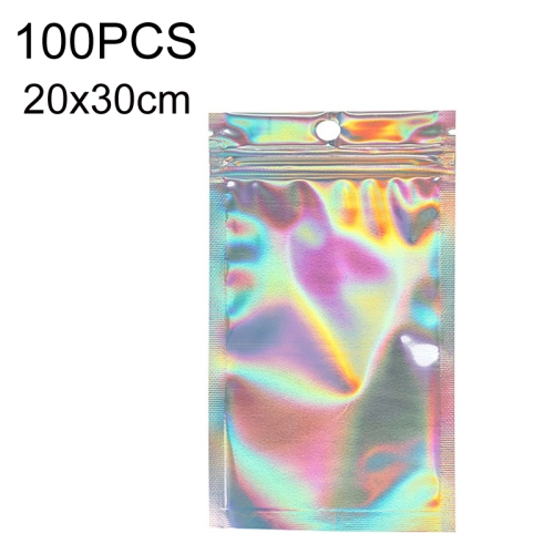 

100PCS Laser Self-sealing Packaging Bag Data Line Aluminum Foil Plastic Bag , Size: 20x30cm