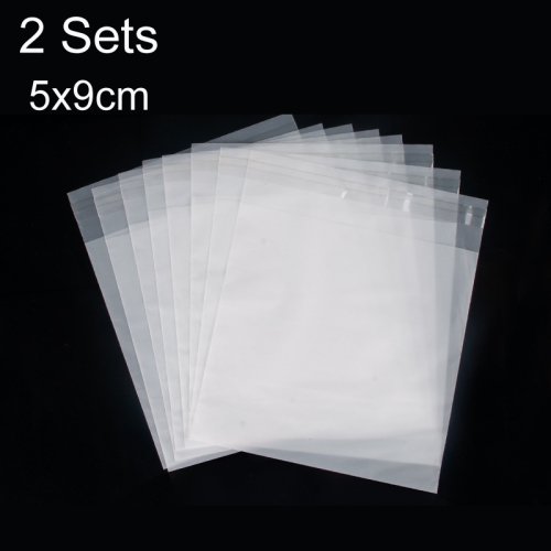 

2 Sets CPE Matte Self -Sealed Bag Data Cable Phone Case Packaging Bag, Size: 5x9cm