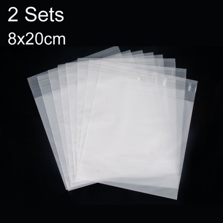 

2 Sets CPE Matte Self -Sealed Bag Data Cable Phone Case Packaging Bag, Size: 8x20cm