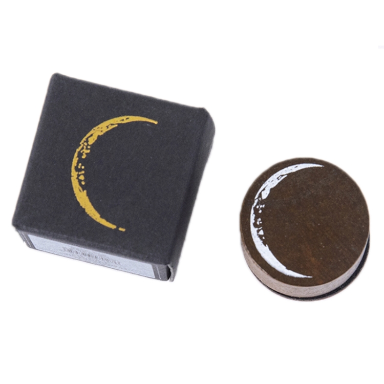 

5 PCS Moon Phase Series Handbook Decoration DIY Wooden Stamp(Waning Moon)