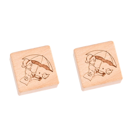 

2PCS Vintage Beech Combination Set Seal Animal Ledger Decorative Tools, Style: Small Birds