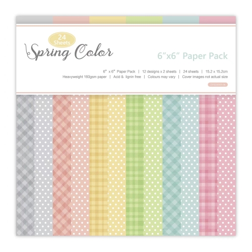 

2 Sets 6 Inch Spring Color Style Scrapbooking Background Paper Art Handmade Crafts,Spec: 24 Sheets/Set