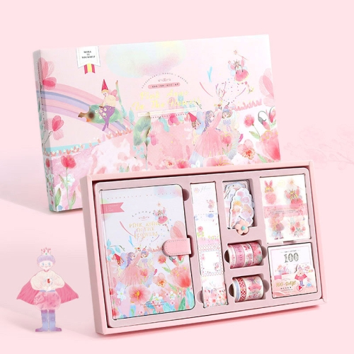 

147 PCS/Set Cartoon Sticker Tape Handbook Cute Stationery Set, Spec: Pink Bush