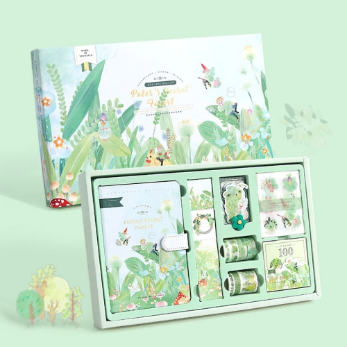 

147 PCS/Set Cartoon Sticker Tape Handbook Cute Stationery Set, Spec: Secret Forest