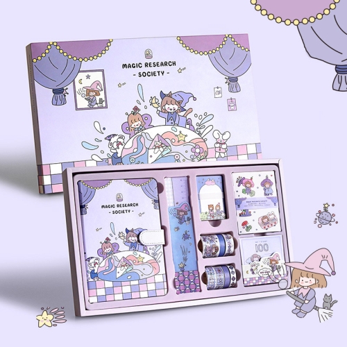 

147 PCS/Set Cartoon Sticker Tape Handbook Cute Stationery Set, Spec: Magic Research