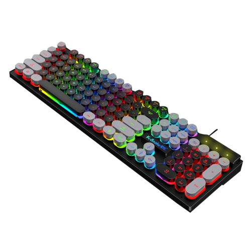 

K-Snake K4 104 Keys Glowing Game Wired Mechanical Feel Keyboard, Cable Length: 1.5m, Style: Mixed Light Black Gray Punk