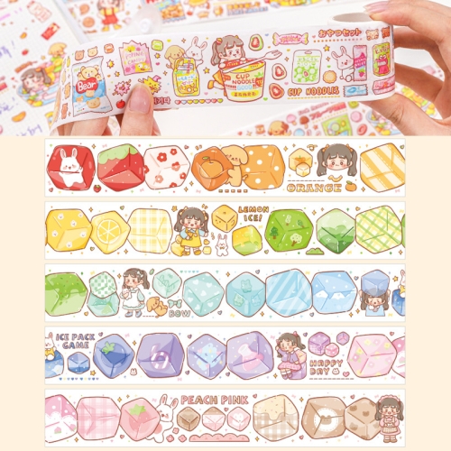 

Cartoon Cute Hand Account Material Decoration Free Tailoring Paste Tape, Style: Ice Battle