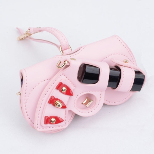 

Cute Quirky PU Sunglasses Case Portable Glasses Bag with Hanging Buckle, Color: Lipstick Fantasy Pink