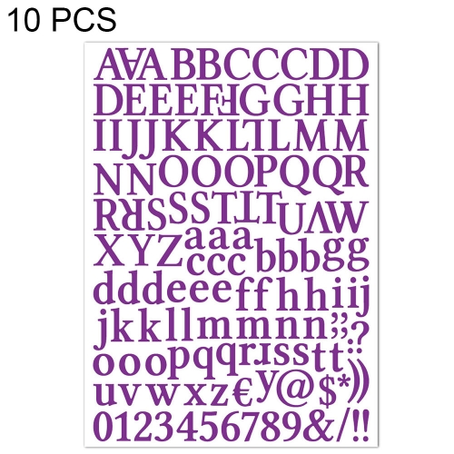 

10 PCS Waterproof Alphabet DIY Handbook Sticker Gift Decoration Office Sticker(Purple)