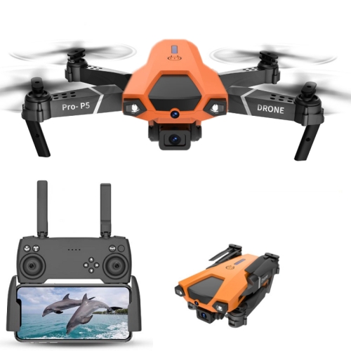 

P5 Folding Avoid Obstacles UAV Four-Axis Remote Control Aircraft, Color: Orange Single Camera