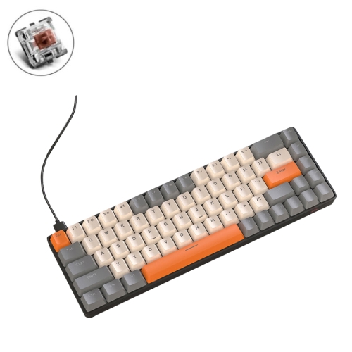 

ZIYOU LANG T8 68 Keys RGB Gaming Mechanical Keyboard, Cable Length: 1.5m, Style: Micro Light Version Tea Shaft