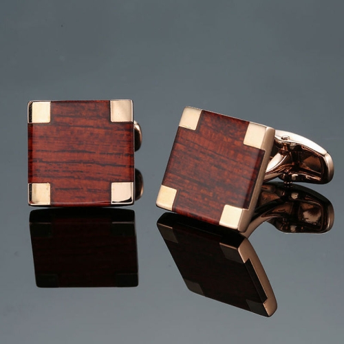 

2 Pairs Shirt Vintage Floral Plated Brass Cufflinks, Color: Rose Gold Mahogany