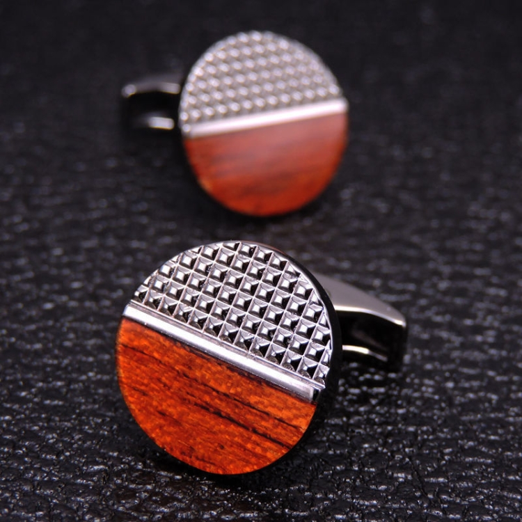 

2 Pairs Shirt Vintage Floral Plated Brass Cufflinks, Color: Black Mahogany