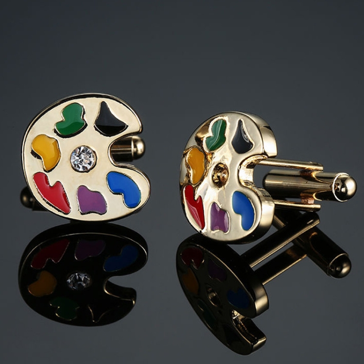 

2 Pairs Crystal Zirconia Vintage Floral Shirt Cufflinks, Color: Golden Flower