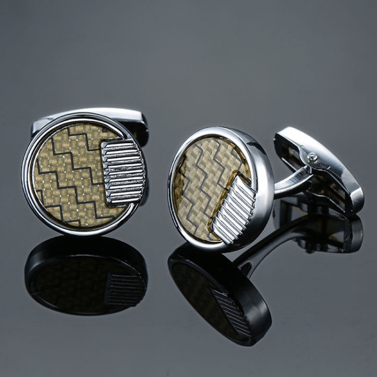 

2 Pairs Crystal Zirconia Vintage Floral Shirt Cufflinks, Color: Yellow Pattern
