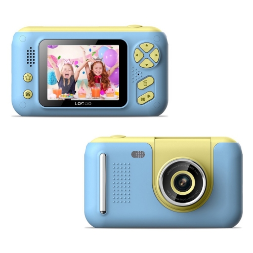 Fotocamera SLR fotografica reversibile HD per bambini da 2,4 pollici,  colore: giallo blu