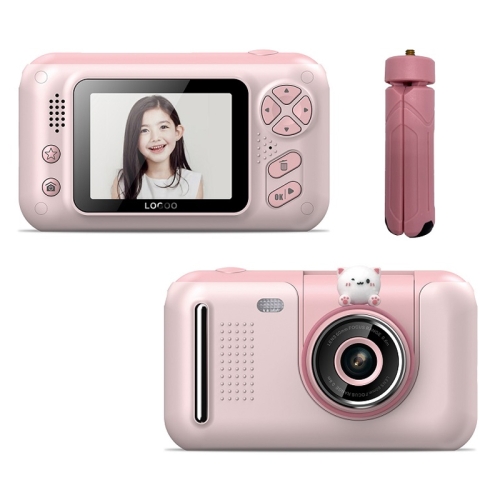 

2.4 Inch Children HD Reversible Photo SLR Camera, Color: Pink With Bracket