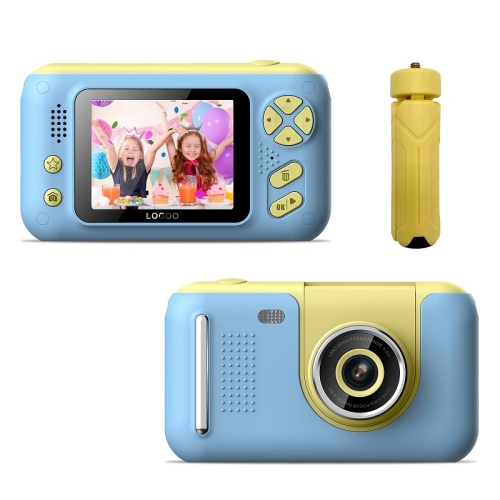 

2.4 Inch Children HD Reversible Photo SLR Camera, Color: Yellow Blue With Bracket