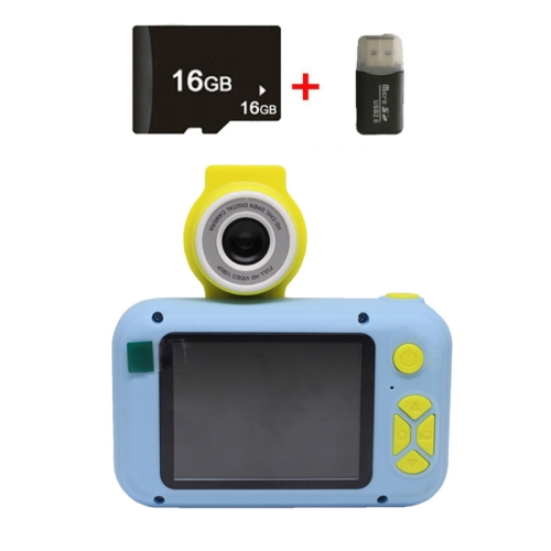 

X101 Mini HD Lens Reversible Child Camera, Color: Blue+16G+Card Reader