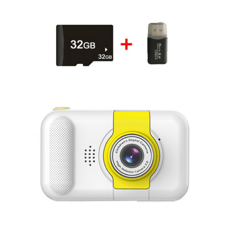 

X101 Mini HD Lens Reversible Child Camera, Color: White+32G+Card Reader
