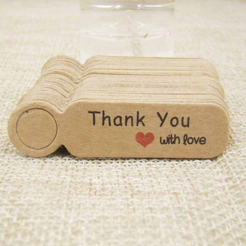 

100pcs /Set Small Retro Baking Label DIY Jewelry Price Tag Bookmark Gift Card, Specification: Thankyou Cowhide