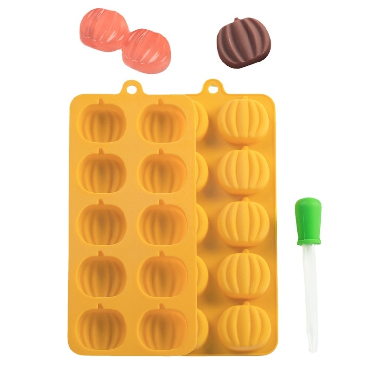 

Pumpkin Chocolate Mousse Cake Cartoon Mold, Random Color Delivery(10 Holes)