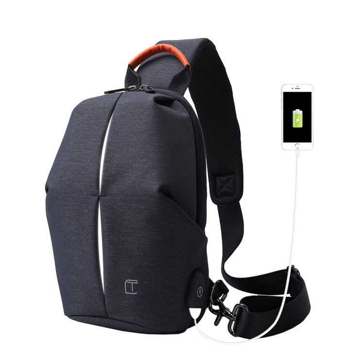 

TANGCOOL TC-905 Men Chest Bag Waterproof Mesengers Bag Casual USB Shoulder Bag(Blue)