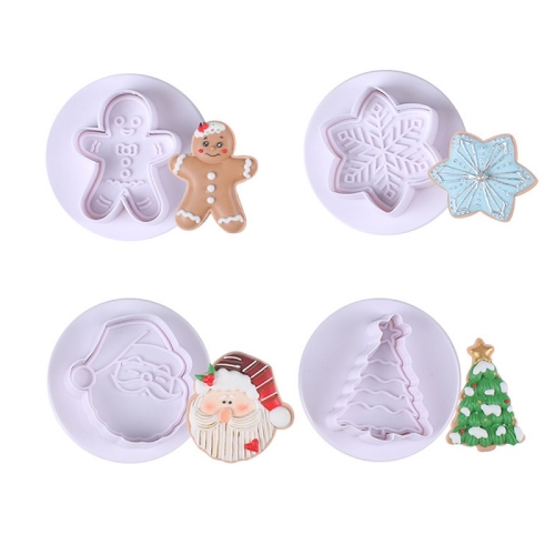 

2 Sets Christmas Snowflake Spring Mould Cookie DIY Mould(B)