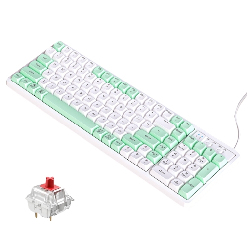 

LANGTU GK102 102 Keys Hot Plugs Mechanical Wired Keyboard. Cable Length: 1.63m, Style: Red Shaft (Matcha Green)