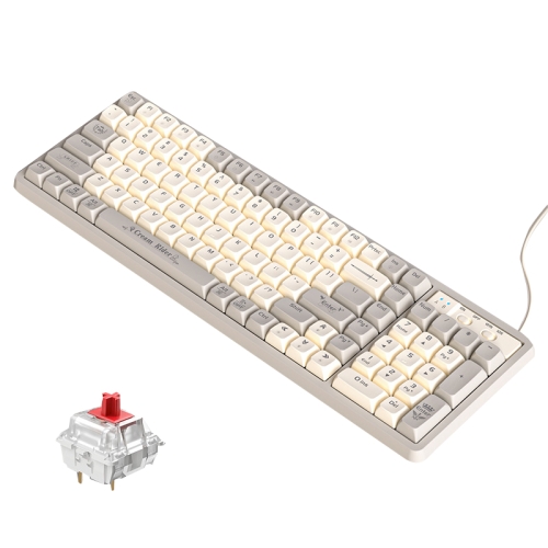 

LANGTU GK102 102 Keys Hot Plugs Mechanical Wired Keyboard. Cable Length: 1.63m, Style: Red Shaft (Beige Knight)