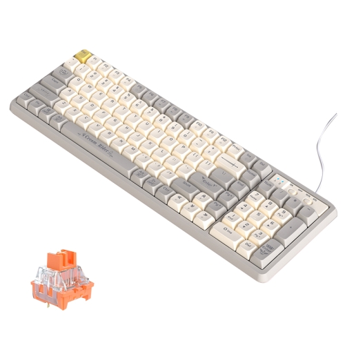 

LANGTU GK102 102 Keys Hot Plugs Mechanical Wired Keyboard. Cable Length: 1.63m, Style: RGB Version Gold Shaft (Beige Knight)