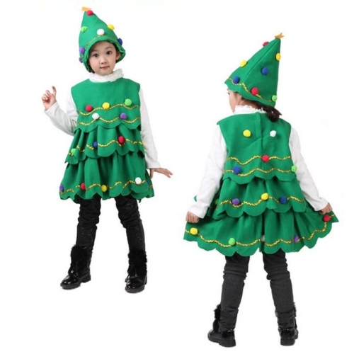 

Girls Christmas Dress Christmas Tree Performance Dance Clothes, Size: 90cm(Green)