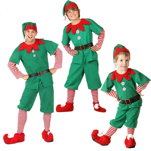 

Christmas Green Elf Cosplay Costume Chris Santa Claus Costume Set, Size: 80cm(Male)