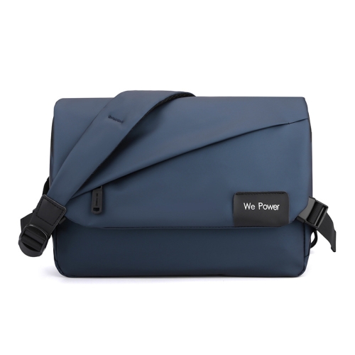 

HAOSHUAI 1100-31 Men Simp Large Capacity Waterproof Messenger Bag(Dark Blue)