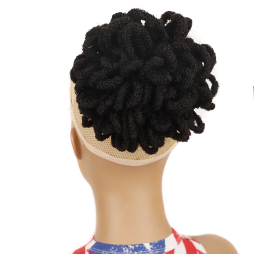 

LSFBZB Drawstring Dreadlocks Wig Caterpillar Dreadlock Shaggy Hair Bun, Spec: 1B