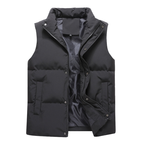 Heren vest dons katoen verdikte bovenkleding jas, maat: 8XL (zwart)