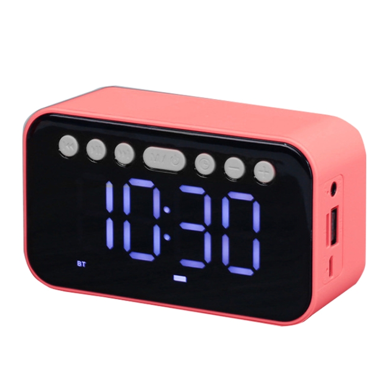 

AI Intelligent Wireless Bluetooth Speaker Inserting Card Clock Portable Audio, Style: Standard Edition (Pink)