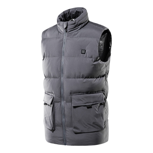 Winter Intelligent Heating Vest USB Warm Undershirt, Size: M(Grey)