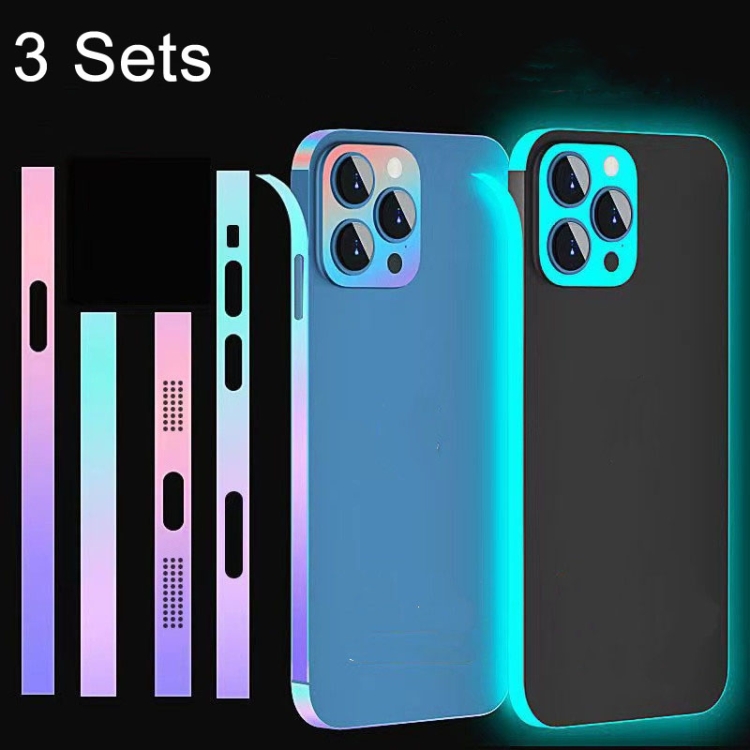 

For iPhone 12 Mini 3 Sets Luminous Border Film Dustproof Side Film(Colorful)