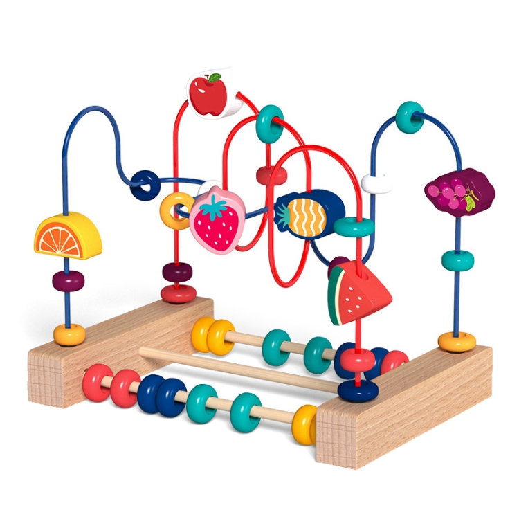 

Children Beads Around Multifunctional Puzzle Block Toys, Style: Cupid Fruit