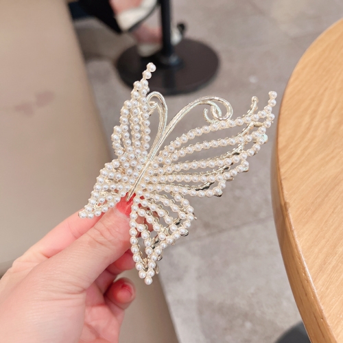 

2 PCS Butterfly Hair Clips Shark Back Of The Head Scrunchies(Pearl)