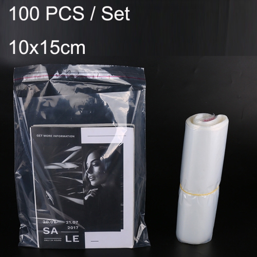 

100 PCS / Set PE Clothing Packaging Bag Transparent Self-Stick Bag Jewelry Plastic Sealed Bag, Size:, Specification: 10x15cm