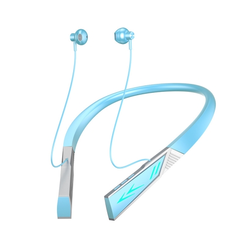 

E68 Bluetooth V5.2 Earphones Magnetic Sport Neckband Wireless Headphones With Mic(Sky Blue)